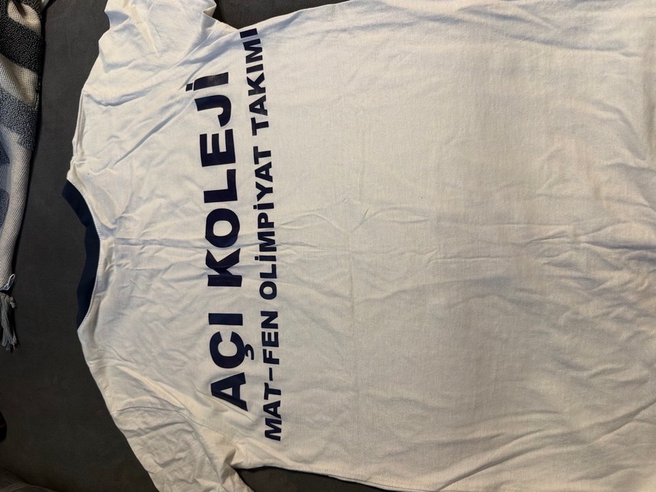 Açı koleji Baskılı Beyaz Atlet tişört - Görsel 4