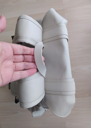 erkek Beyaz suni Deri Sırt Çantası - Görsel 4