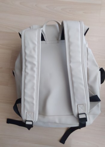 erkek Beyaz suni Deri Sırt Çantası - Görsel 5