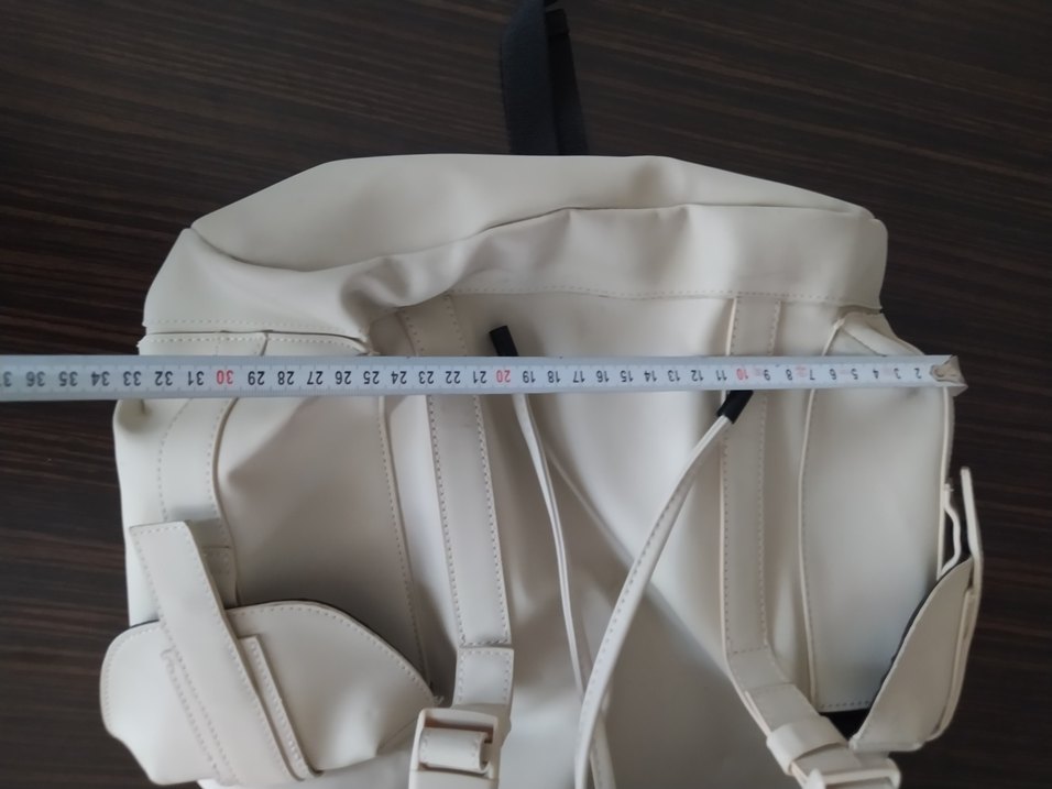 erkek Beyaz suni Deri Sırt Çantası - Görsel 3