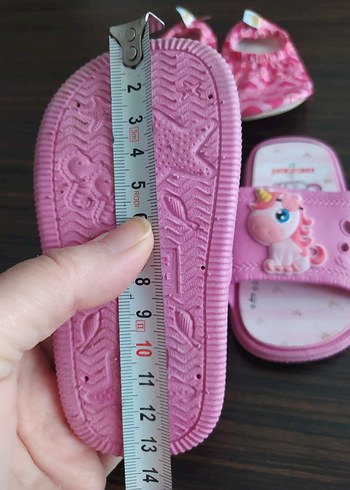 Kız Çocuk Pembe Unicorn Terlik ve deniz Ayakkabı Seti - Görsel 5