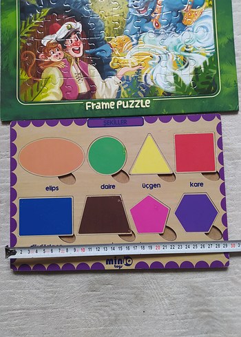 1/4 yaş Renkli Çocuk Puzzle Seti 3'lü - Görsel 2