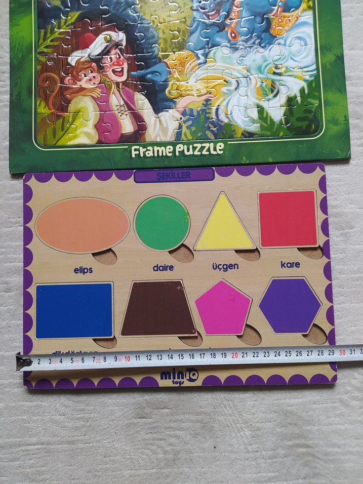 1/4 yaş Renkli Çocuk Puzzle Seti 3'lü - Görsel 2