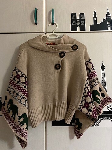 Fil desenli crop kazak