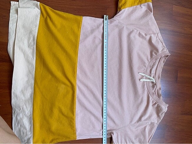 xs Beden ten rengi Renk Anthropologie renk bloklu tshirt