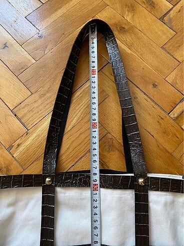 El yapımı suni deri keten bez çanta - Görsel 4