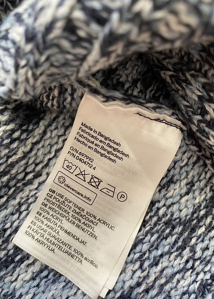 Mavi beyaz kırçıllı kazak - Görsel 5