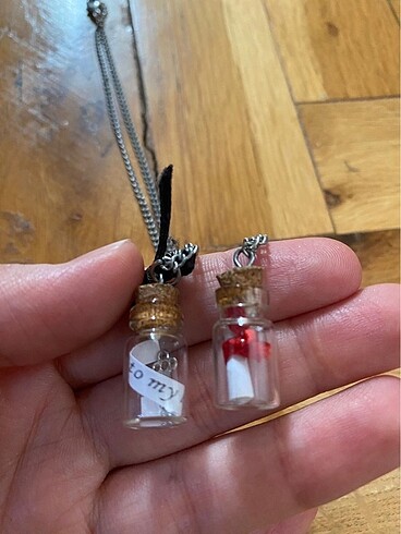 İkili şişede mektup kolye seti - Görsel 2