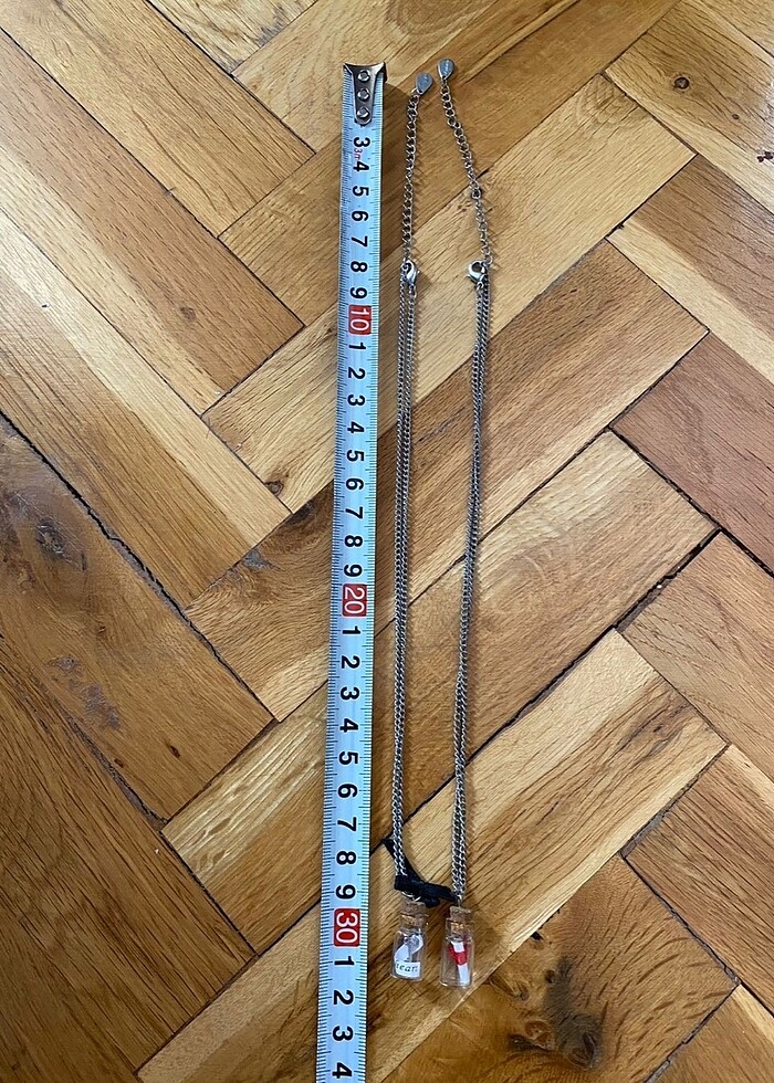 İkili şişede mektup kolye seti - Görsel 3