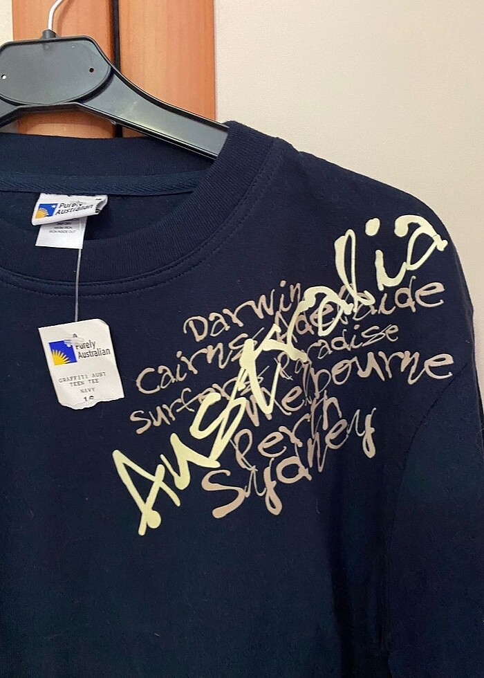 Avustralya ve şehir ismi baskılı unisex tshirt - Görsel 2