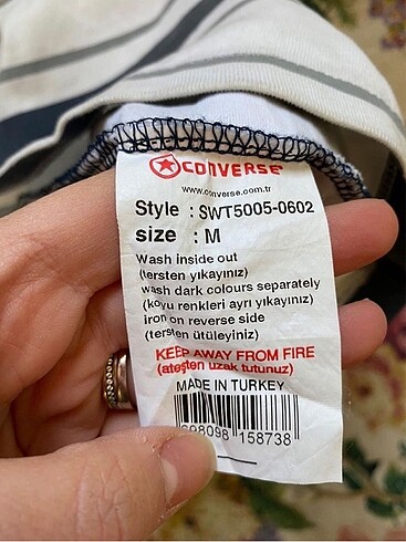 Çizgili converse unisex hoodie sweatshirt - Görsel 5