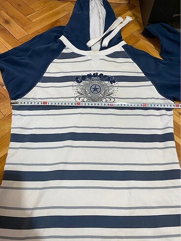 Çizgili converse unisex hoodie sweatshirt - Görsel 6