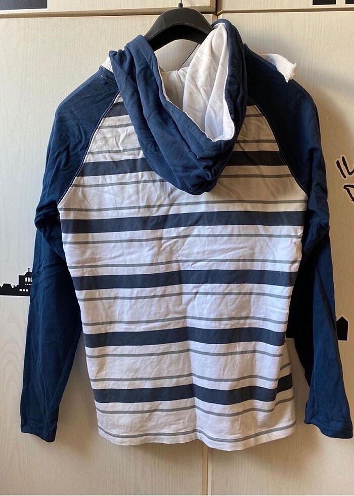 Çizgili converse unisex hoodie sweatshirt - Görsel 3