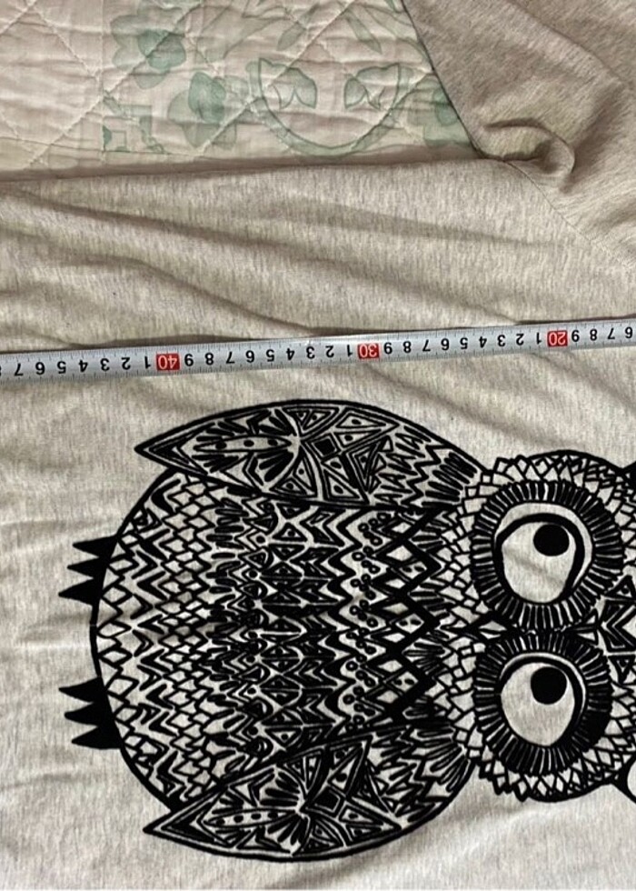 Kadife baykuş baskılı salaş sweatshirt - Görsel 5