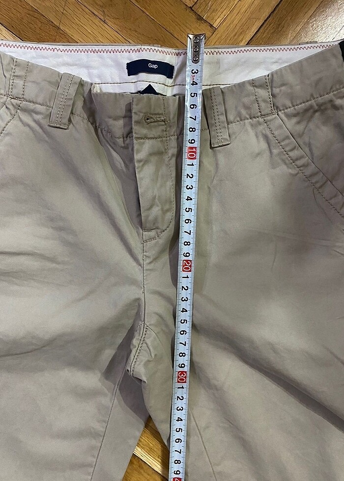 GAP bej lacivert şerit detaylı pantolon - Görsel 5