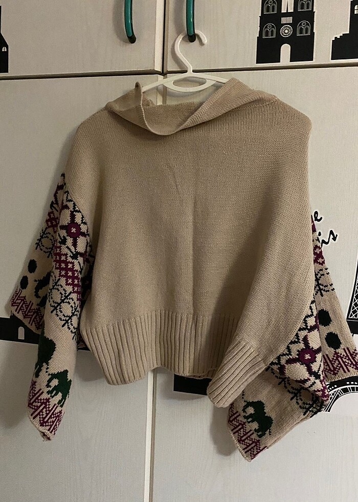 Fil desenli crop kazak - Görsel 2