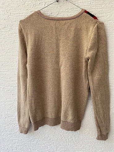 Kırmızı lacivert Çizgili yün içerikli kazak - Görsel 3