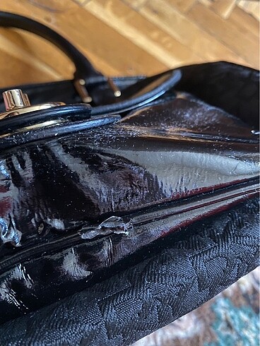 Dkny siyah metal logo klipsli çanta - Görsel 7