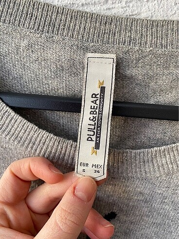 Buldog desenli pull and bear gri kazak - Görsel 2