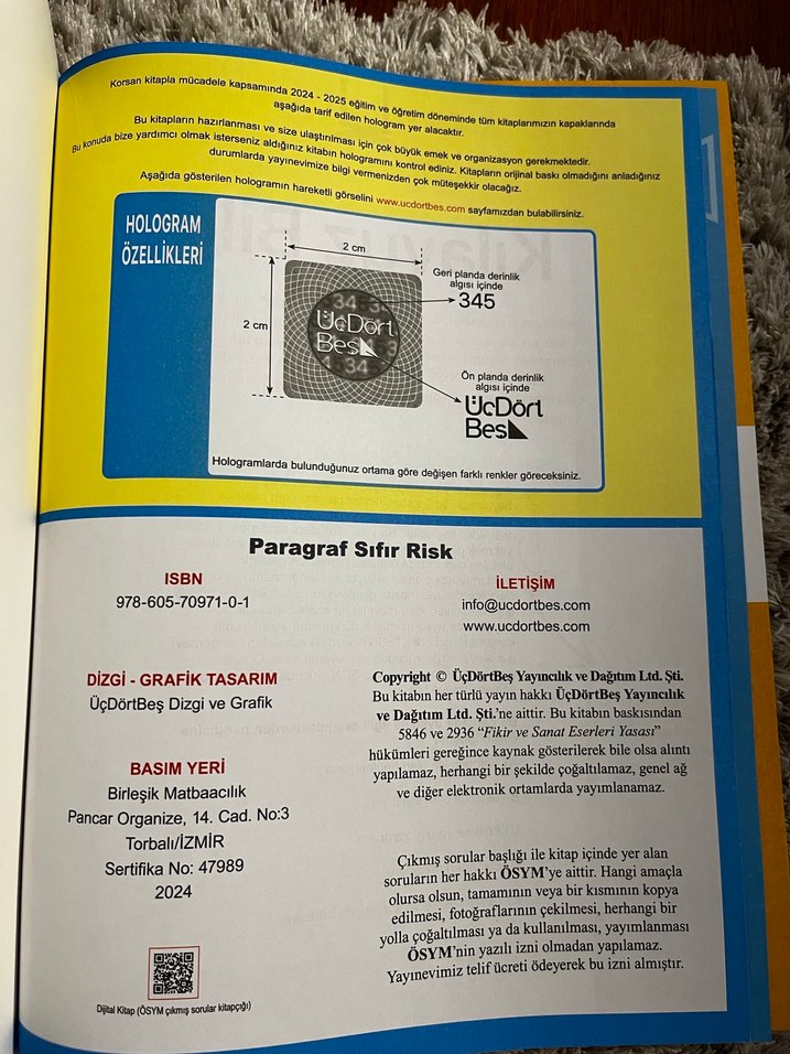 Sıfır Risk Paragraf Soru Bankası YKS Üç Dört Beş - Görsel 2