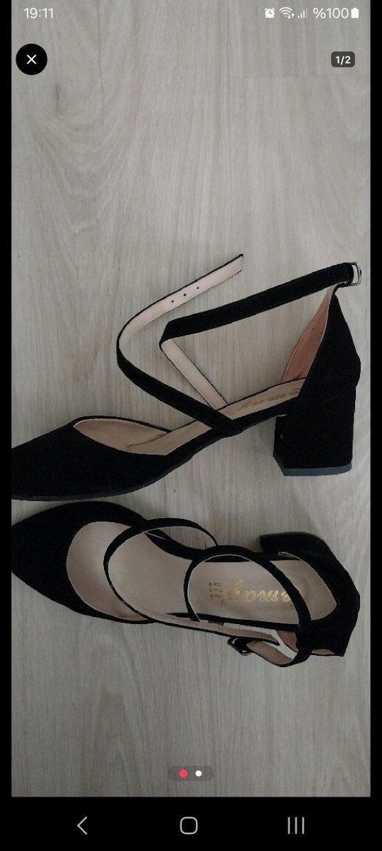 Siyah Tokalı Blok Topuklu Kadın Ayakkabı - Görsel 2