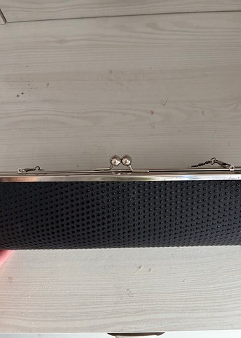 Beden siyah Renk Siyah Deri Kemerli Yılan Desenli Clutch Çanta
