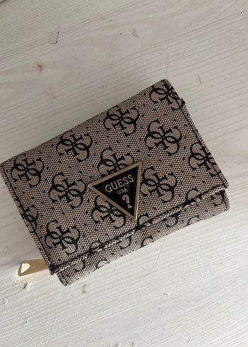 Guess kadın baskılı kahverengi cüzdan
