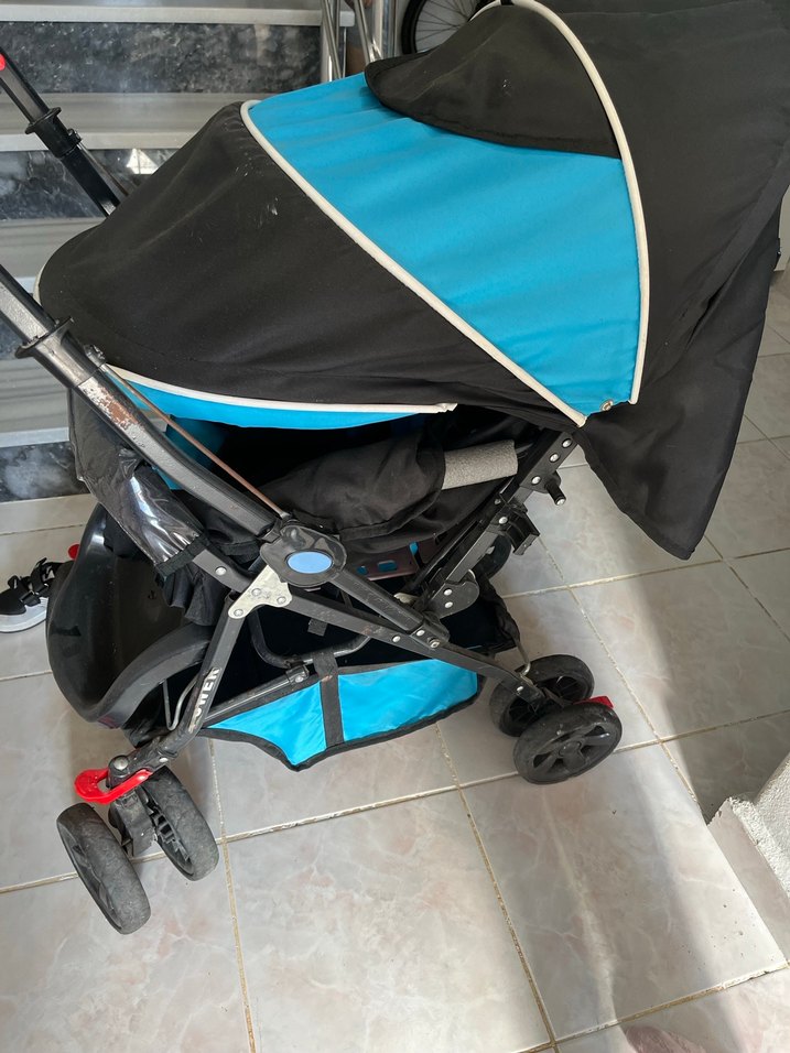 Koyu Mavi Bebek Arabası - Görsel 2