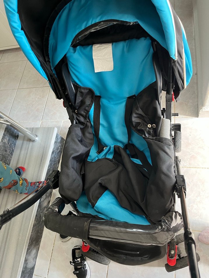 Koyu Mavi Bebek Arabası - Görsel 3