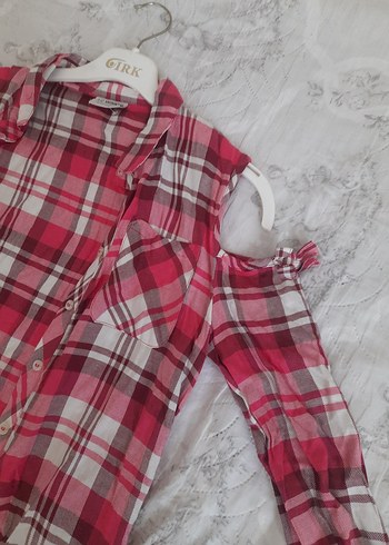 s Beden Lc Waikiki Düğmeli Pembe Ekose Gömlek