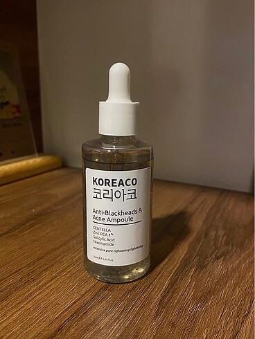 Koreaco akne ve siyah nokta ampülü serum