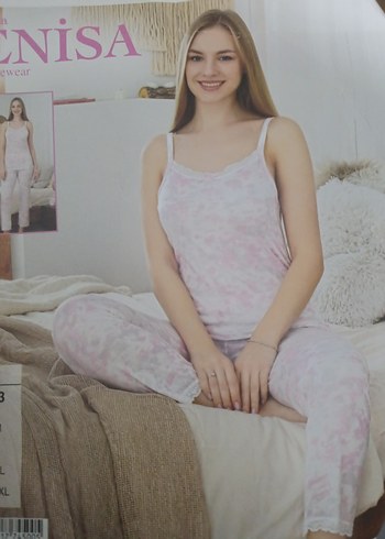 Pembe Batik Desenli Kadın Pijama Takımı