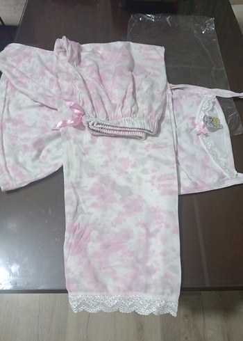 l Beden pembe Renk Pembe Batik Desenli Kadın Pijama Takımı