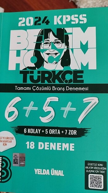 Yelda ünal tamamı çözümlü Türkçe branş denemesi 6+5+7