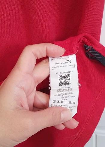 Kırmızı Puma AC Milan Düğmeli Spor Tişört - Görsel 8