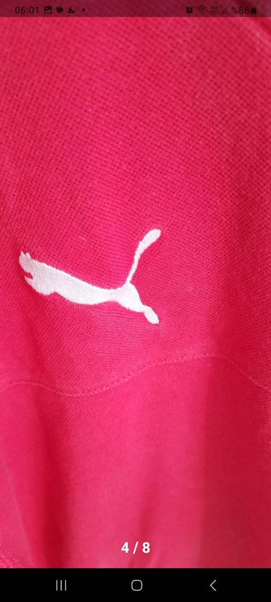 Kırmızı Puma AC Milan Düğmeli Spor Tişört - Görsel 5