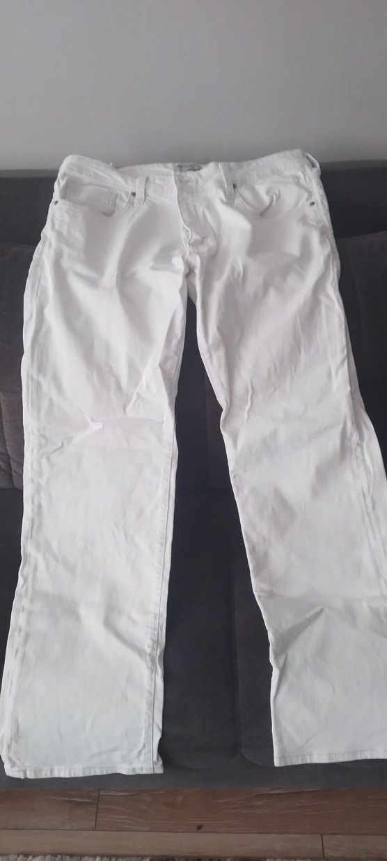 Beyaz  Kemerli Kumaş Pantolon - Görsel 4