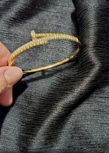 Altın Renkli Elastik Yılan Desenli Bilezik - Görsel 3