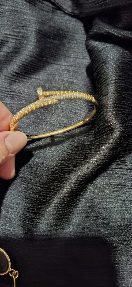 Altın Renkli Elastik Yılan Desenli Bilezik - Görsel 3