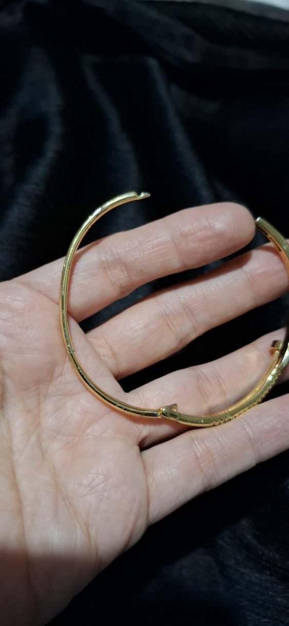 Altın Renkli Elastik Yılan Desenli Bilezik - Görsel 4