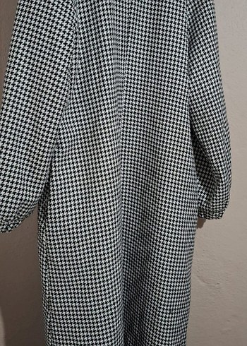 Düğmeli Gri Uzun Kadın Kaban - Görsel 3