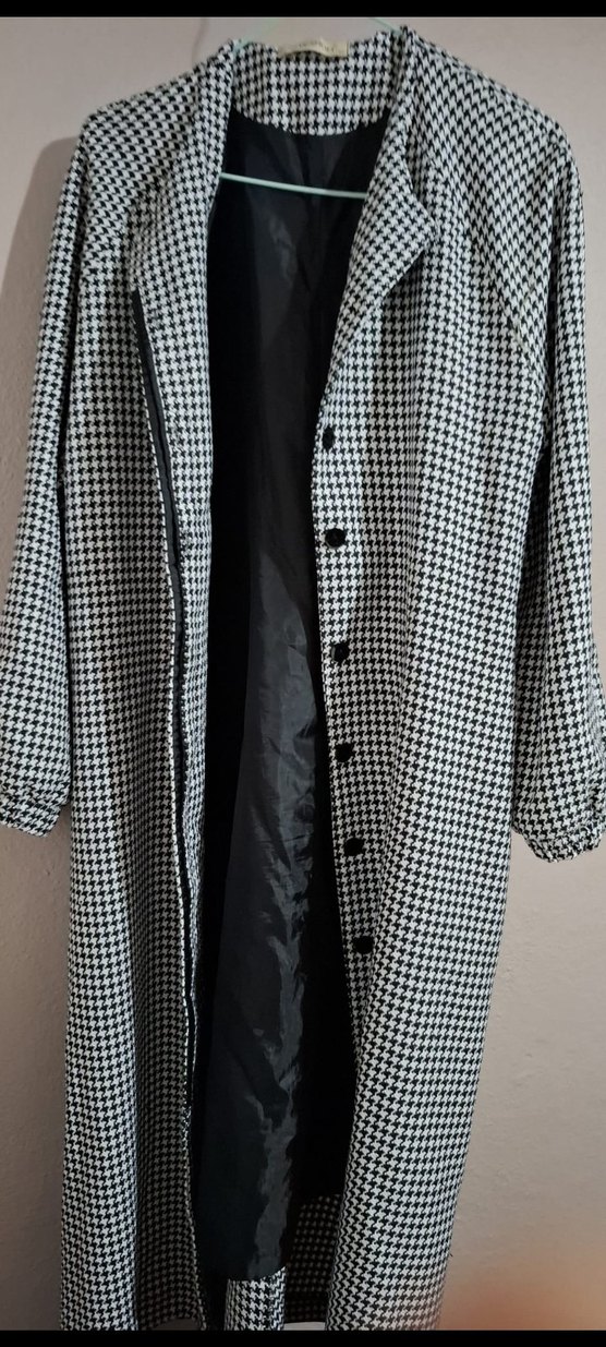 Düğmeli Gri Uzun Kadın Kaban - Görsel 2