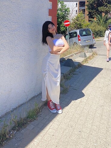 yazlık yırtmaçlı etek