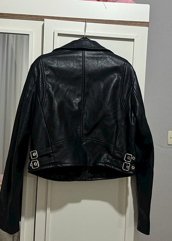 Bershka Bershka Siyah Deri Biker Ceket
