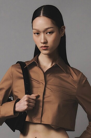 Zara Zara poplin crop gömlek