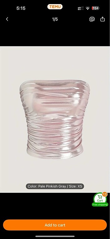 pembe parlak straplez crop