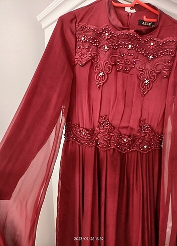 Bordo abiye - Görsel 5