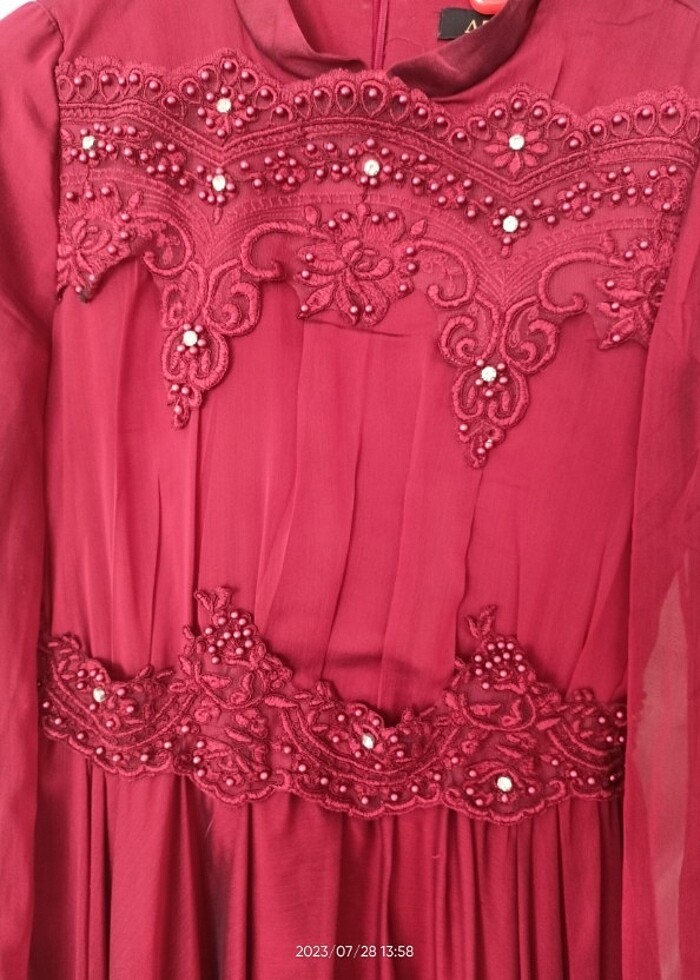 Bordo abiye - Görsel 2