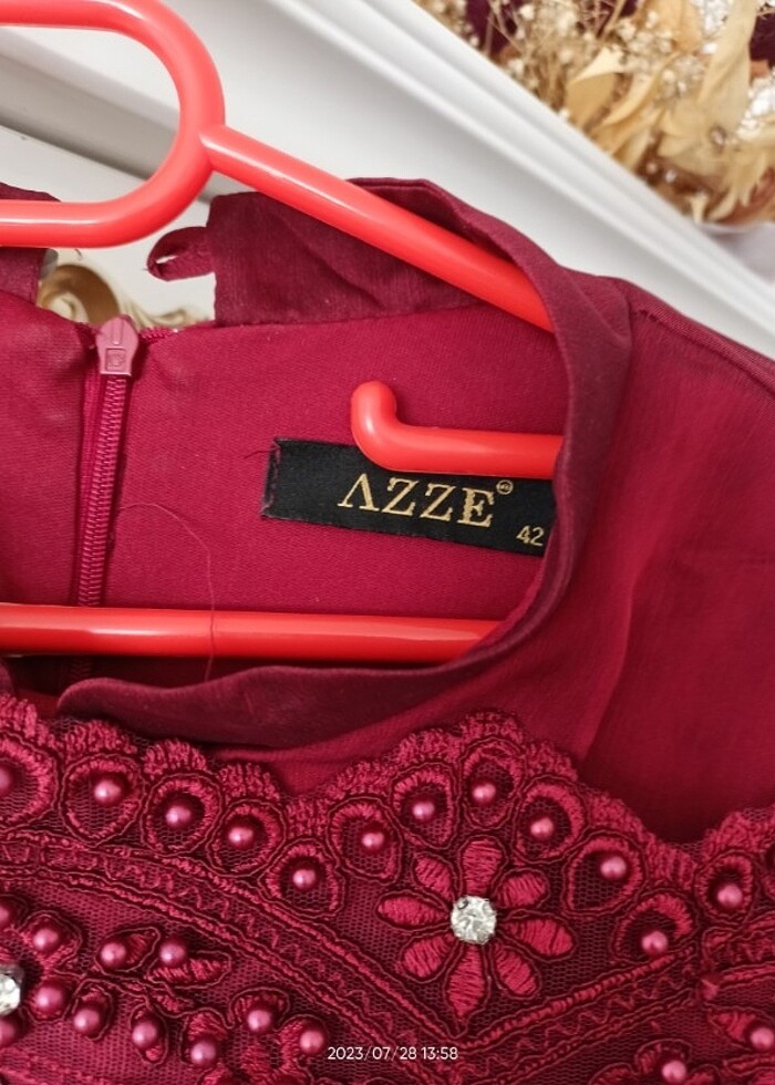 Bordo abiye - Görsel 4