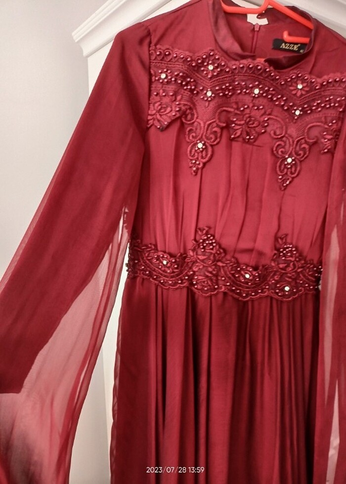 Bordo abiye - Görsel 5